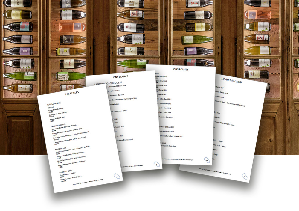 La carte des vins du restaurant LA GARENNE à Saverne